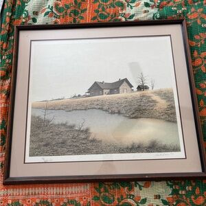 Signed “The Old Georgia Farmhouse” painting by Butler Brown ‘77